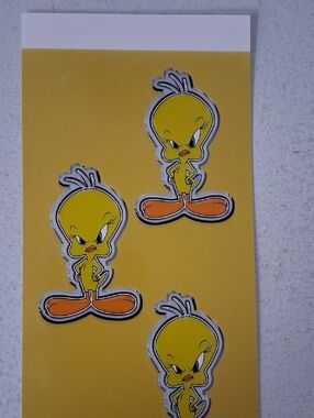 Tweety Bird Sticker Sheet - Yellow & Orange Cartoon Decals 6 Stickers